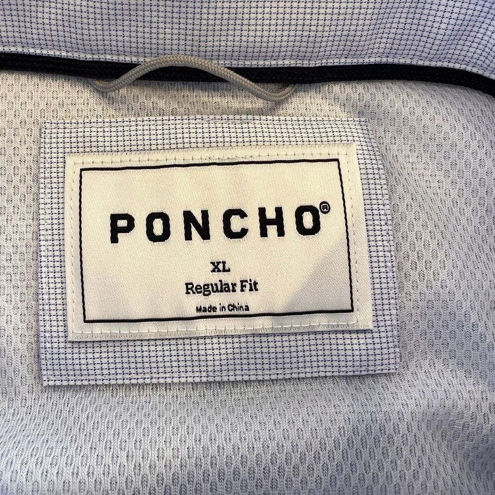 Poncho Men’s Pearl Snap Long Sleeve Lightweight Breathable Shirt Size XL Blue - Picture 7 of 11